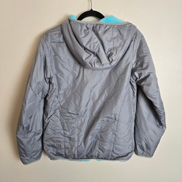 The North Face Girl's Fleece Lined Puffer Jacket Size XL Grey Blue - Picture 2 of 3
